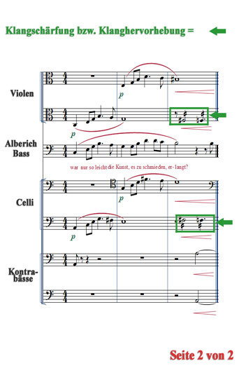 Partiturauschnitt von Richard Wagner's „Das Rheingold“ VI.Szene