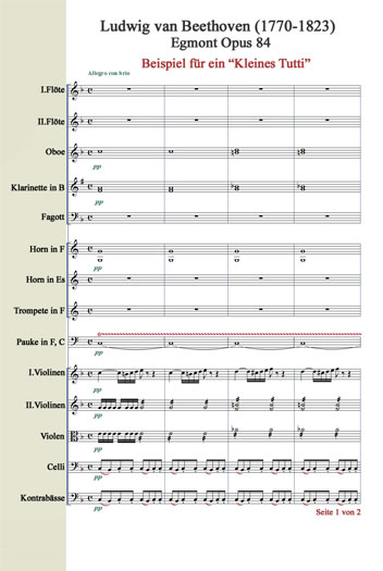 Partiturauschnitt von Ludwig van Beethovensapos;s „Egmont“ Μετρα 297-300
